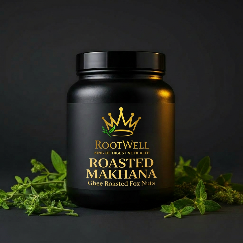 RootWell roasted ghee makhana ready-to-eat snack premium pouch