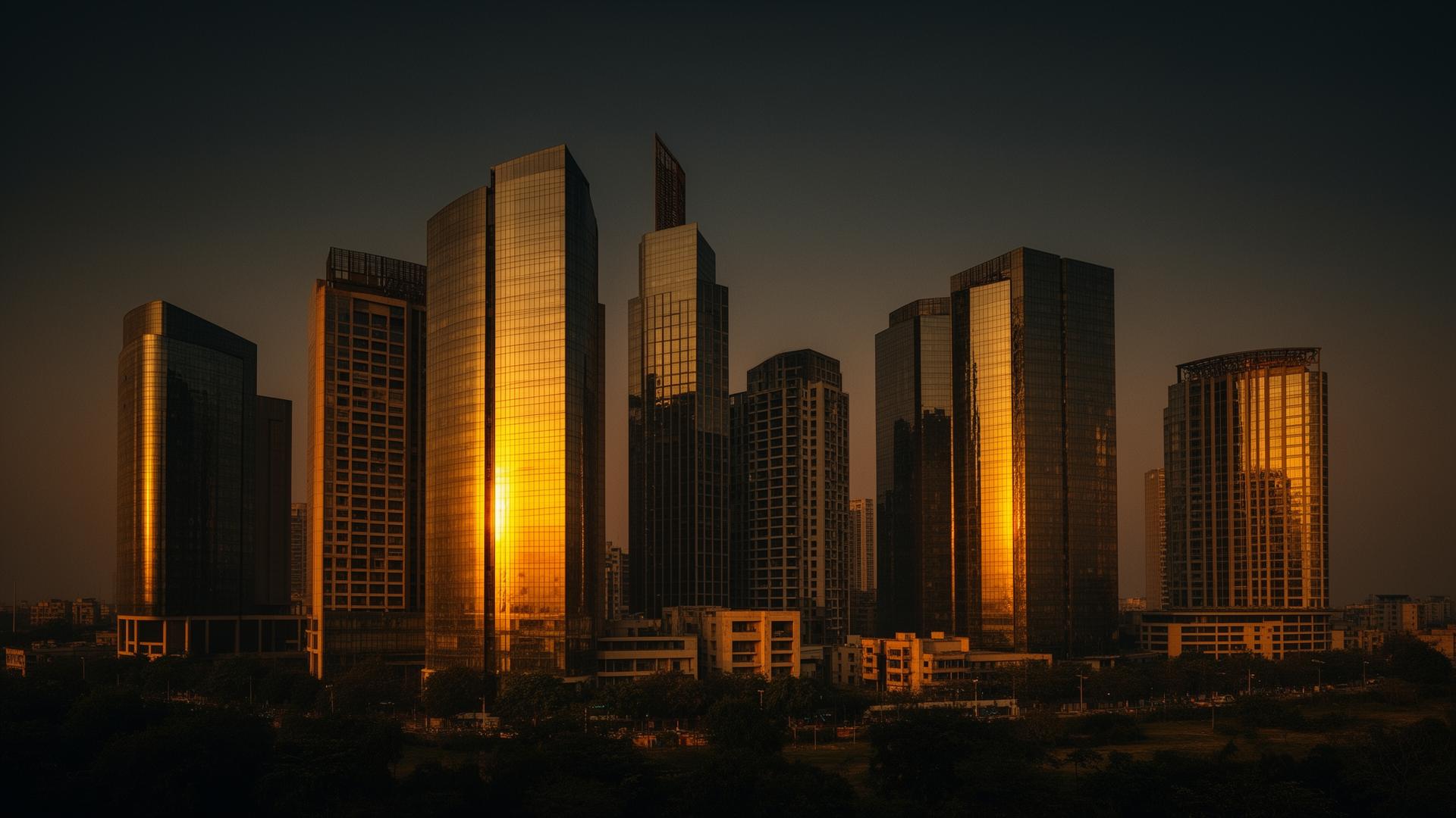 Gurugram at golden hour — RootWell delivers across the city